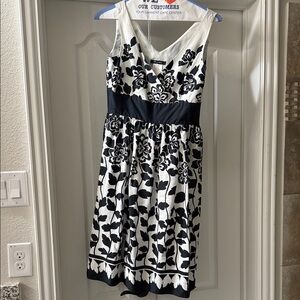 Black and White Floral Formal Dress